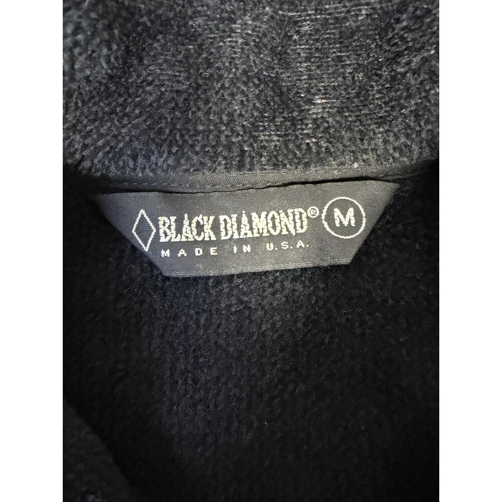Vintage Black Diamond Jacket Mens M Black Fleece Parka Full Zip Pockets USA - Picture 3 of 12